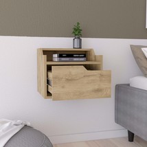 Modern Floating Nightstand w/ Drawer - Macadamia - $167.35 CAD