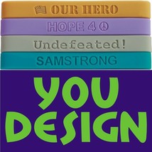 40 silicone bands - CUSTOM COLOR and text and images - $39.58