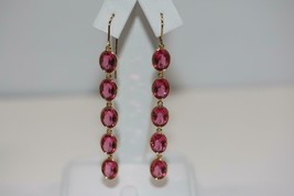 SWAROVSKI Crystal Neva Rose Gold Tone Hook Long Dangle Earrings Ref # 1076331 - £97.46 GBP