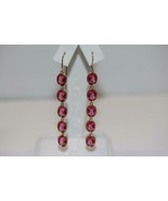 SWAROVSKI Crystal Neva Rose Gold Tone Hook Long Dangle Earrings Ref # 10... - £95.61 GBP