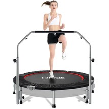48&quot; Foldable Fitness Trampolines, Rebound Exercise Trampoline With 4 Lev... - $277.99