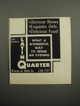 1955 Lou Walters&#39; Latin Quarter Ad - Glorious Shows Exquisite Girls - £13.82 GBP