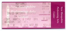 David Grisman Concert Ticket Stub March 8 1997 Manchester New Hampshire - £19.00 GBP