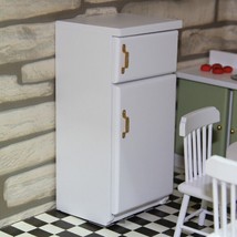 AirAds Dollhouse 1:12 Kitchenware Double Door Refrigerator White - £7.48 GBP
