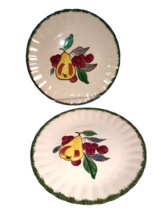 2 Pears &amp; Cherries Southern Potteries Blue Ridge Country Fair for Avon Plates - £19.51 GBP