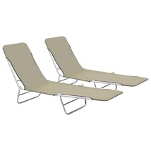  Sunlounger Set of 2 Taupe Powder-coated steel - $2,608.28 MXN