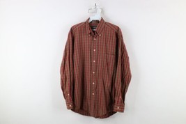 Vintage 90s Nautica Mens Small Faded Collared Button Down Shirt Plaid Cotton - £31.32 GBP