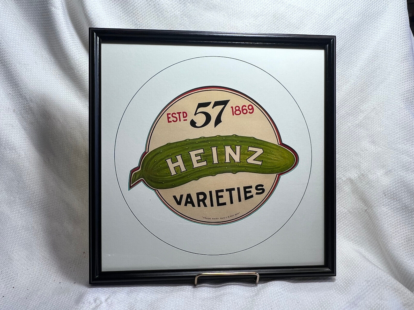Original Heinz 57 Varieties Pickle Barrel Label Matted & Framed - £23.85 GBP