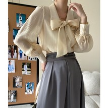 Office Ladies Elegant Women Blouse Fashion Bow Long Sleeve Formal Shirt 2022 Spr - £135.94 GBP