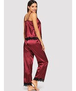 Ladies Simulated Silk V-neck Lace Sling Pajamas Home Wear - $42.44+