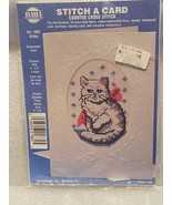 NMI Stitch A Card Counted Cross Stitch Card &amp; Envelope &quot;Kitten&quot;  *NEW/Se... - $9.99