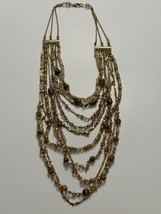 Vintage Avon Nina Ricci 12 Strand Necklace Gold Tone Faux Pearl - $13.09