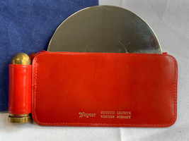 Noymer Genuine Leather Red Wallet Lipstick &amp; Mirror Holder Western Germany - £63.07 GBP