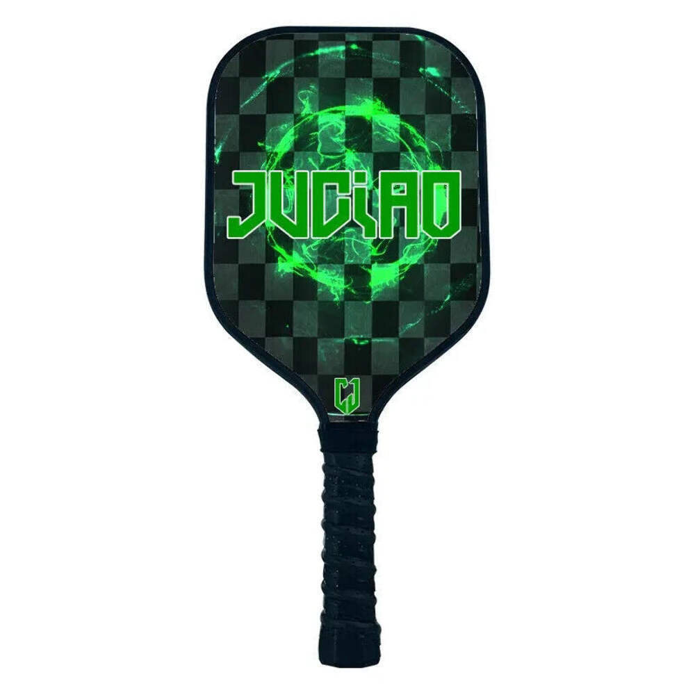 Juciao Green FireBall 5.5&quot; Handle Pickleball Paddle Carbon Fiber Composi... - $53.46
