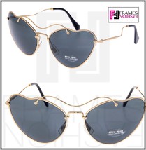 Miu Miu Scenique Cat Eye 55R Black Gold Cat Eye Metal Sunglasses MU55RS - £178.12 GBP