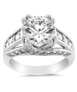 Solid Genuine 14k White Gold 2 1/2ct Round Fine Cubic Zirconia Engagemen... - $12,370.60 MXN+