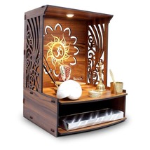Home and Office Wall Beautiful Wooden Pooja Temple Stand Mandir NEW - £80.87 GBP