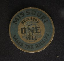 Vintage Missouri Sales Tax Receipt One 1 Mills Retailers Wooden Token - $4.89