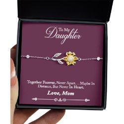 Primary image for To My Daughter From Mom Sunflower Charm Bracelet Gift Idea