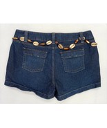Women&#39;s Size 16 Cato Belted Blue Distressed Sexy Shorts Stretch Mid-Rise - $19.47 CAD
