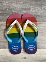 Havaianas Women Size Top Pride Sole Rainbow Alpargatas Flip Flops Sandals - $14.80
