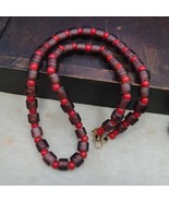 Vintage veneciano 6mm rojo blanco corazón vidrio púrpura oscuro comercio... - $36.67
