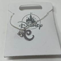 Disney Parks Mickey Mouse Faux Gem Letter C Silver Color Necklace NEW - $28.04