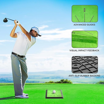 Golf Hitting Mat Training Mat for Swing Path Feedback with Replaceable P... - £25.84 GBP