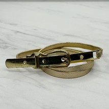 Vintage Skinny Gold Tone Stretch Cinch Belt Size Small S Womens - $19.79