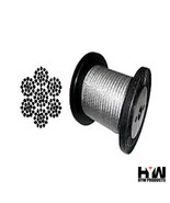 T-304 Grade 7 X 19 Stainless Steel Cable Wire Rope 1/8&quot;- 250 Ft - £91.20 GBP