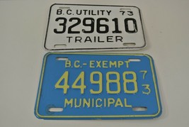 BC British Columbia License Plate Municipal 44988 1973 Trailer 329610 1973 - $18.89