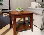 Solid Wood End Table With Storage Shelf, Mid-Century Sofa Side Table Wit... - $235.99