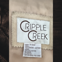 Cripple Creek Leather Studded Fringe Jacket Tan Cream Ladies Size XL Pre-loved image 3