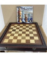 Thomas Pacconi Hand Carved Wood Checkers Chess Set w Case &amp; Instruction ... - £61.50 GBP