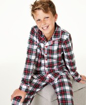 allbrand365 designer Little &amp; Big Kids Boys Pajama Set,Stewart Plaid,4-5 - £27.57 GBP
