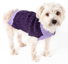 Pet Life ® Oval Weaved Fashion Pet Sweater - Designer Heavy Cable Knitted Dog Sw - £19.65 GBP+