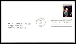 1975 FDC Cover - 10c Benjamin West, Swarthmore, Pennsylvania to Natick, ... - £2.31 GBP