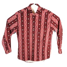 Womens Medium Red Flannel Aztec Shirt Southwestern Button Down Cabelas - $29.69