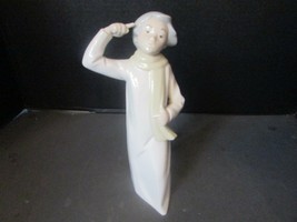 Vtg Rex Valencia Figurine Made In Spain 9.25&quot; #125 Young Girl With Scarf Lota - £7.87 GBP