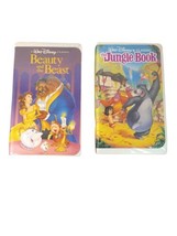 VHS Walt Disney&#39;s Classic Black Diamond Beauty&amp; The Beast Jungle Book Lot of 2 - £13.32 GBP