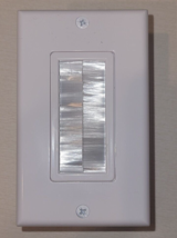 1 New white Brush Wall Plate single 1 Gang, with cut in ring or LV ring - $6.92
