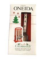 Oneida stainless Holiday 24-Piece Set For 6 Plus Portable Tote Caddy - £41.10 GBP