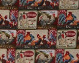 Cotton Chickens Roosters Animals Farm Poultry Eggs Fabric Print by Yard ... - £7.82 GBP