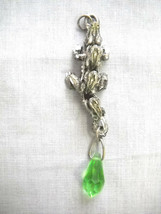 Hand Engraved Alligator W 3 Toads W Green Crystal Pewter Pendant Adj Necklace - £26.05 GBP