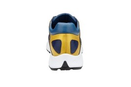 Belvedere Genuine Ostrich Leg and Soft Calf Dressy Sneaker Gold Blue Black H02 image 4