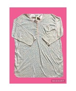 Amanda Stewart Brand Long Sleeve Knit Short Nightgown With Satin Trim NWT - £15.63 GBP