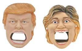 Hillary Clinton VS Donald Trump Beer Bottle Cap Openers Fridge Magnets Set Of 2 - £20.07 GBP