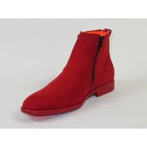 Men TAYNO Chelsea Chukka Soft Micro Suede Zip up Boot Coupe S Red image 4