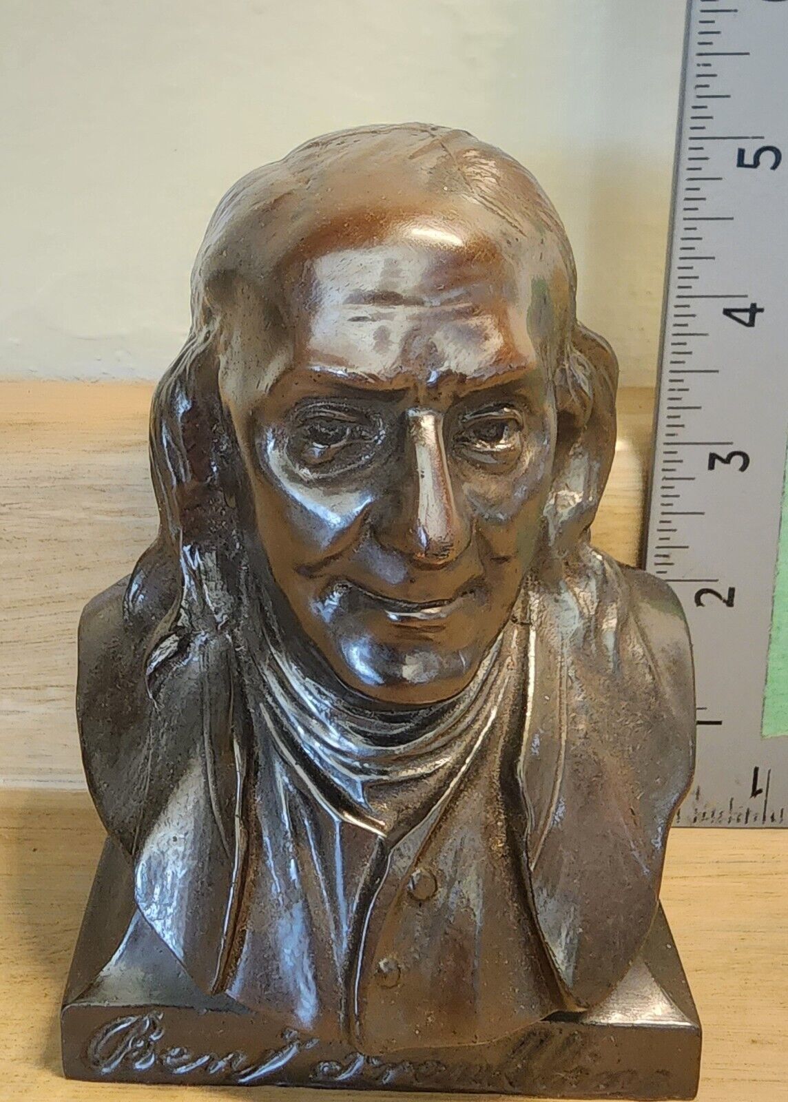Vintage Ben Franklin Life Insurance Company Promo Statue Bust Bank See P... - $8.99