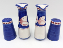 Vietri Solimene Blue Fish Campagna Pesce Cruet Set Salt Pepper Oil Vinegar Tray image 6